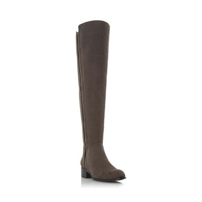 dune grey over the knee boots