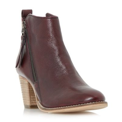 dune pontoon stacked heel ankle boots