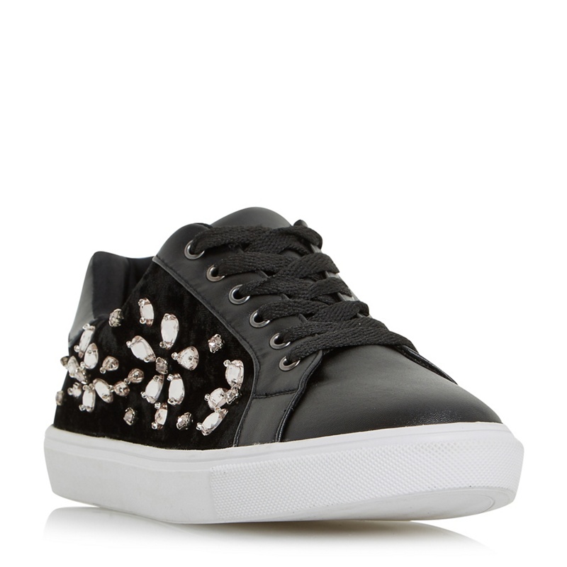 Head Over Heels by Dune - Black 'Eiida' Jewel Embellished Lace Up Trainers Review