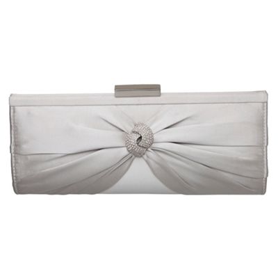 Satin Clutch  on Silver B Liva Diamante Cluster Satin Clutch Bag