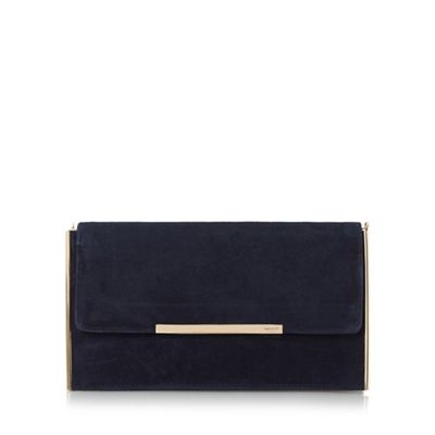 dune navy clutch bag