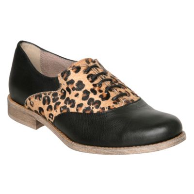 Black Leo D Pony And Leather Lace Up Shoe
