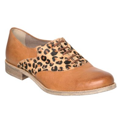 Tan Leo D Pony And Leather Lace Up Shoe