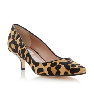 Dune Leopard ponyskin kitten heel court shoe- at Debenhams