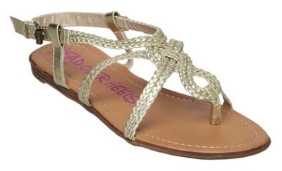 Gold Plaited Flat Sandal