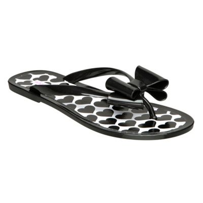 Black Jolie H Bow Jelly Flip Flop