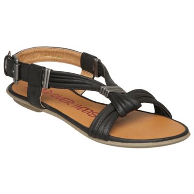 Black Metal Detail Strappy Sand