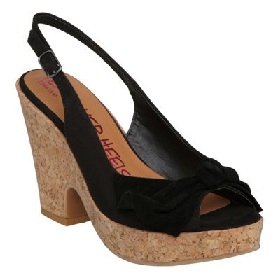 Black Sling Back Bow Sandal