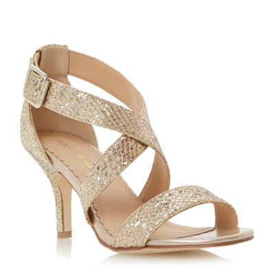 dune gold glitter heels