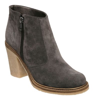 Dark Grey Philly H Crepe Heel Ankle Boot