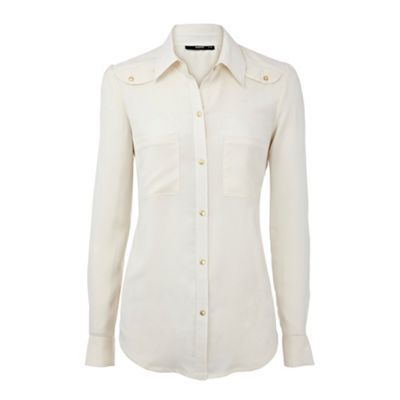 Oasis Dark Cream safari chic blouse