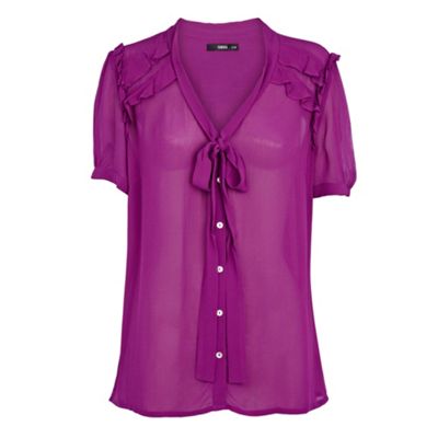 Oasis Purple pussy bow blouse