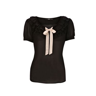 Black dandy frill blouse