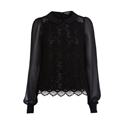 Lace Front Peter Pan Shell Top