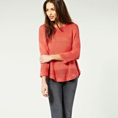 Textured Zip Stripe Jumper