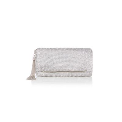 debenhams silver clutch bag