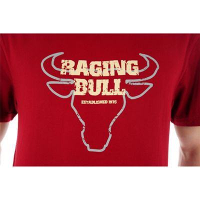 Wine Raging Bulls Head print design t-shirt