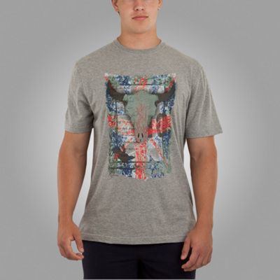 Light Grey Raging Bull Skull T- Shirt