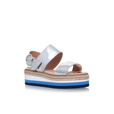 carvela silver flat sandals