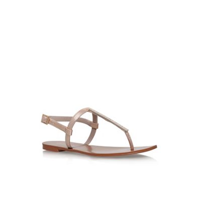 carvela gold flat sandals