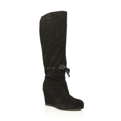 Black Wigmore Drawstring Knee High Boots