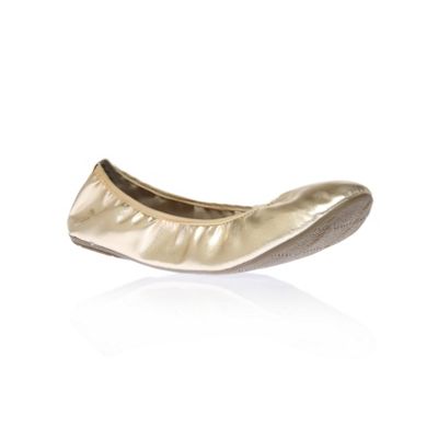 Misskg 'Lucifer' Gold Flat Shoes