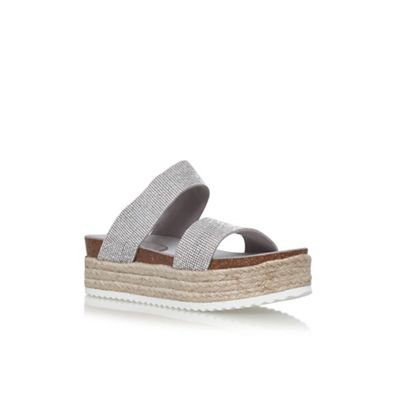 carvela silver flat sandals