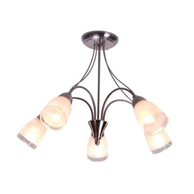 Litecraft Satin Chrome Derwent 5 Light Ceiling Light