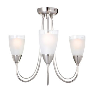 Litecraft Satin Chrome Prague 3 Light Ceiling Light