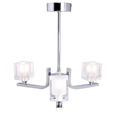 Litecraft Ice Cube 3 Light Polished Chrome Ceiling Light