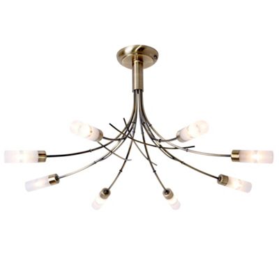 Litecraft Antique Brass Bamboo 8 Light Ceiling Light