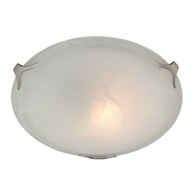 Litecraft Satin Nickel Vega 30cm Flush Ceiling Light