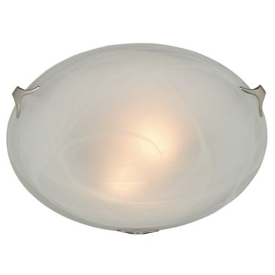 Litecraft Satin Nickel Vega 40cm Flush Ceiling Light