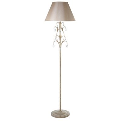 Cream and Gold Cristallo Crystal Floor Lamp