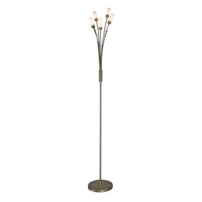 Litecraft Antique Brass Bamboo 5 Light Floor Lamp