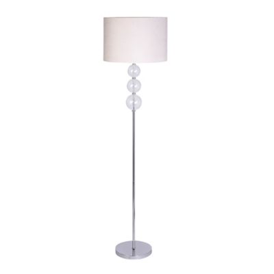 Polished Chrome Glass Ball Floor Lamp