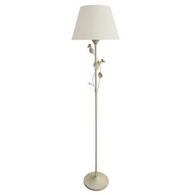 Antique Cream and Gold Jemima Floral Floor Lamp