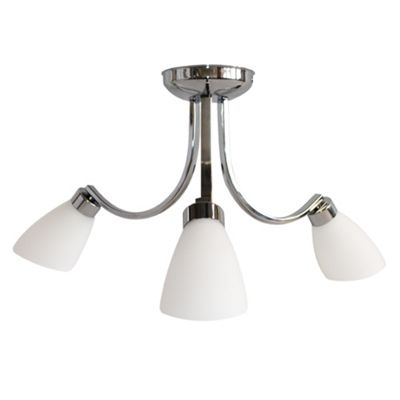 Litecraft Chrome Lecco 3 Light Semi Flush Ceiling Light