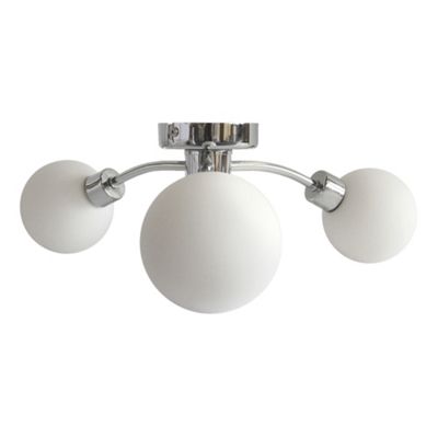 Chrome Wave 3 Light Bathroom Ceiling Light