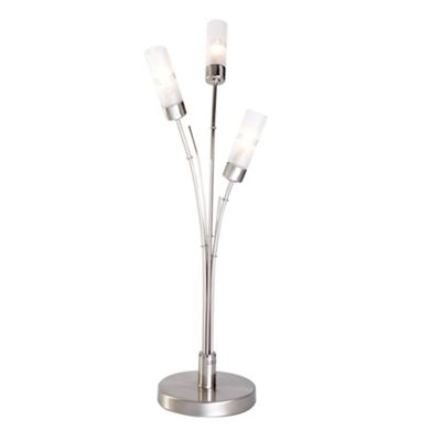 Litecraft Satin Nickel Bamboo 3 Light Table Lamp