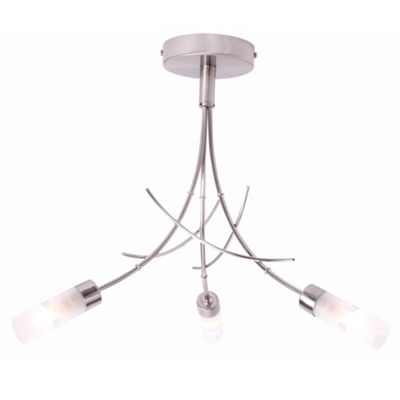 Satin Nickel Bamboo 3 Light Ceiling Light