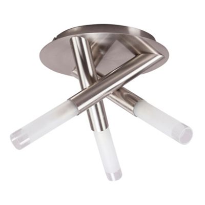 Litecraft Aluminium Tubular 3 Light Ceiling Light