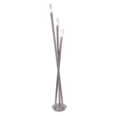 Aluminium Tubular 3 Light Halogen Floor Lamp