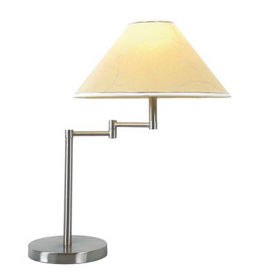 Swing Arm Brushed Chrome Table Lamp