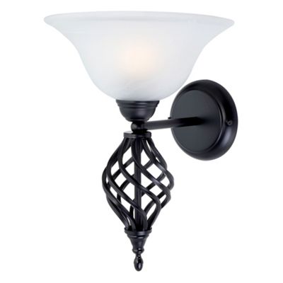 Litecraft Black Spiral Single Wall Light