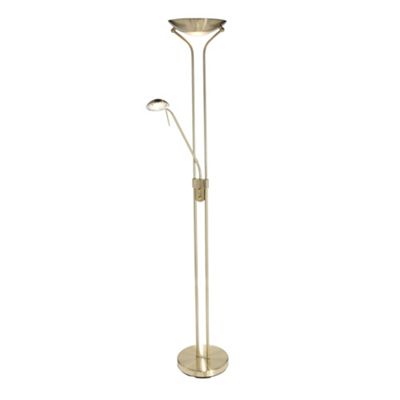 Mother and Child Satin Brass Floor Lamp