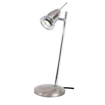 Satin Nickel Gemini Single Halogen Table Lamp