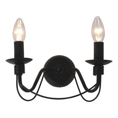 Litecraft Birdcage Black 2 Light Wall Light