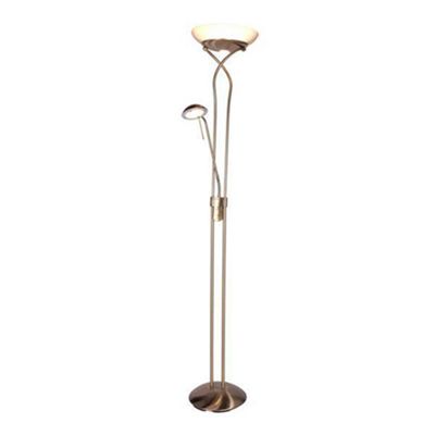Mother and child antique brass floor lamp with