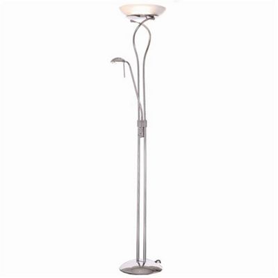 Mother and child polished chrome floor lamp with